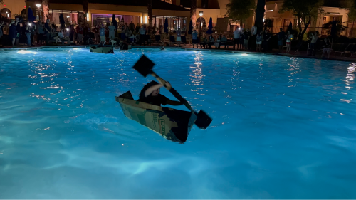 Teams test their engineering skills and creativity at the Poolside Water Challenge, science, teamwork, and a splash of fun!